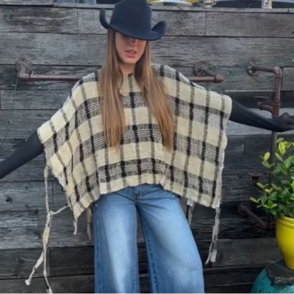 Open weave poncho